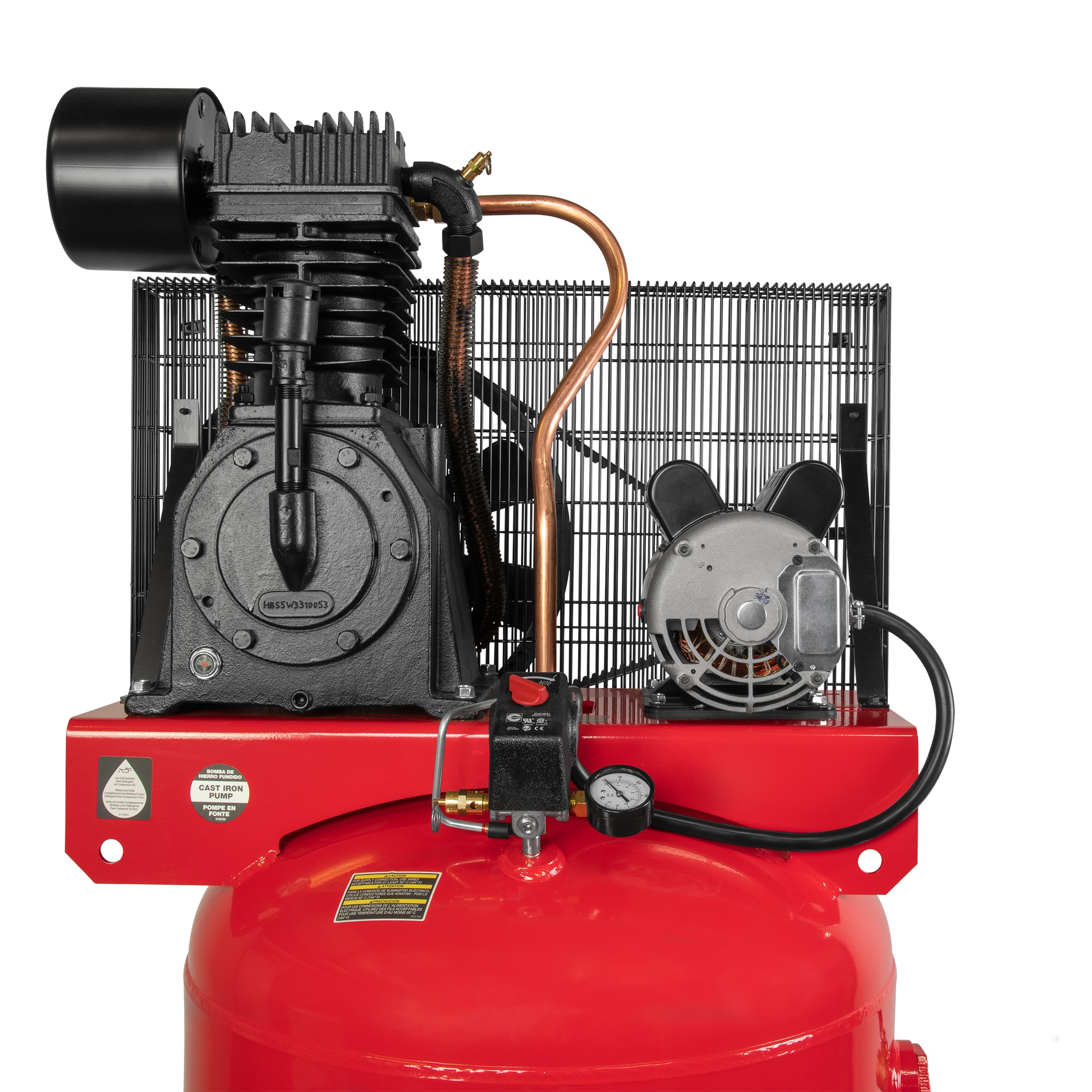 Artesano compresor de aire eléctrico vertical estacionario de 80 galones con 175 PSI y accesorios incluidos - CMXECXM803