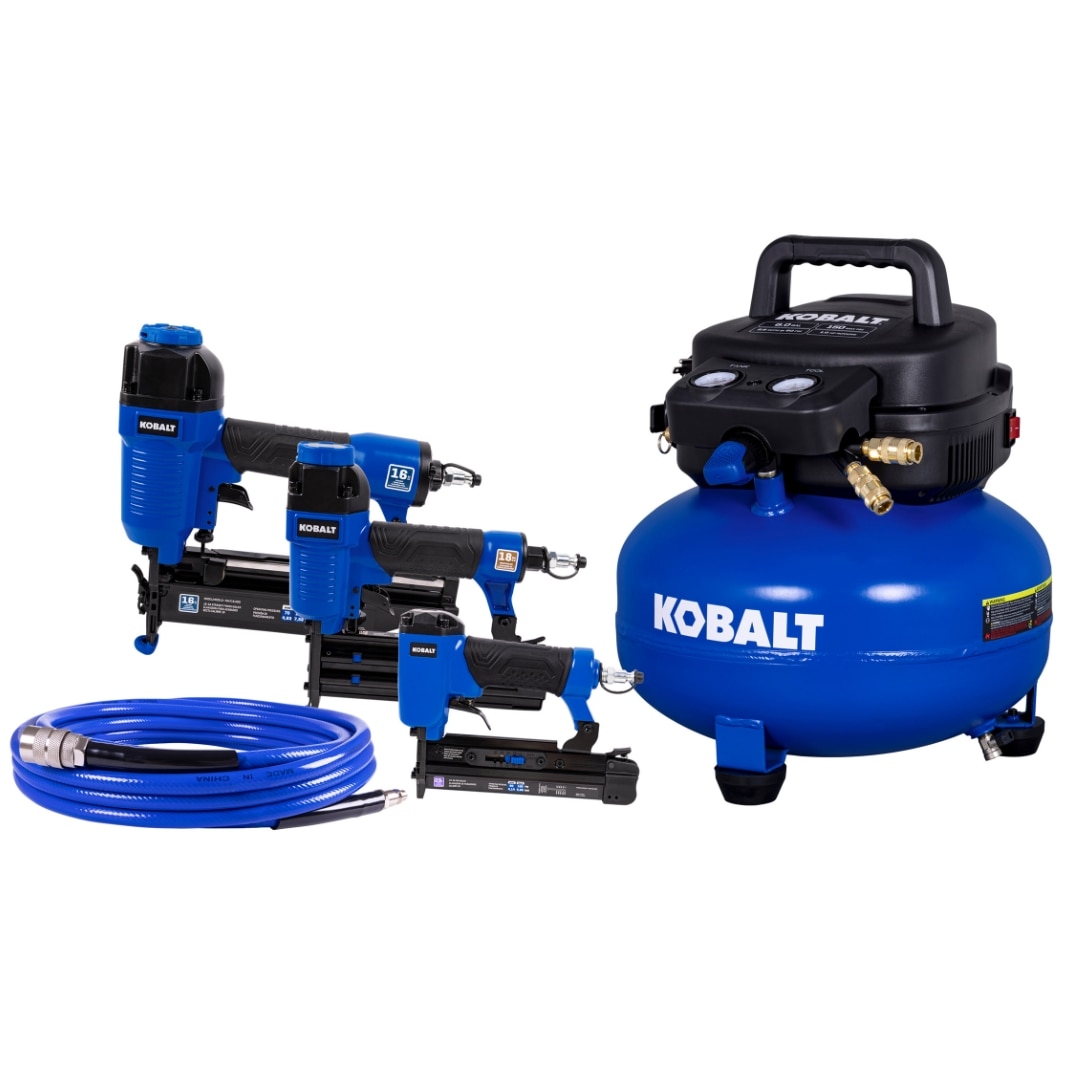 Compresor de aire portátil Kobalt de 6 galones y 150 PSI con accesorios incluidos - 02106410A
