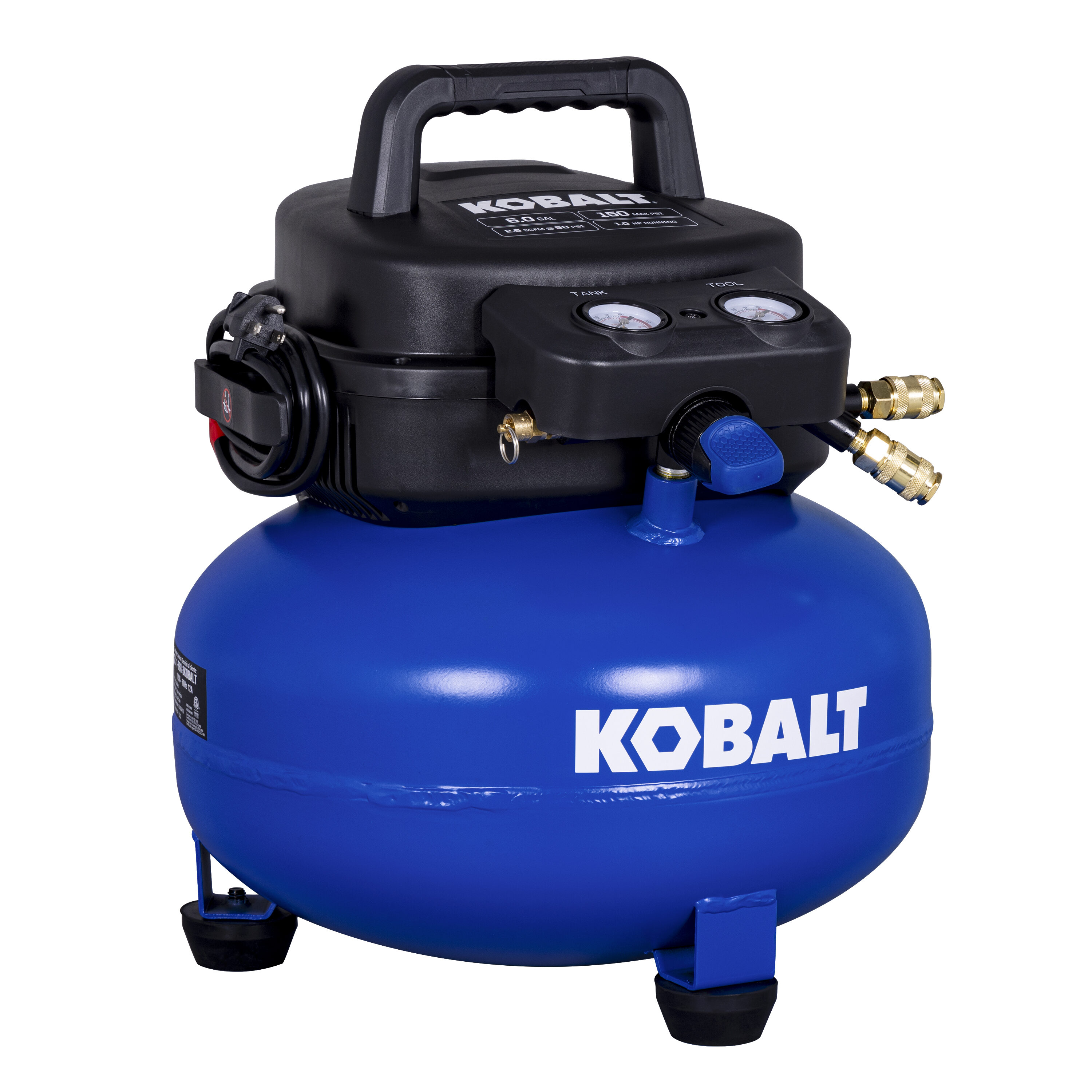 Compresor de aire portátil Kobalt de 6 galones y 150 PSI con accesorios incluidos - 02106410A