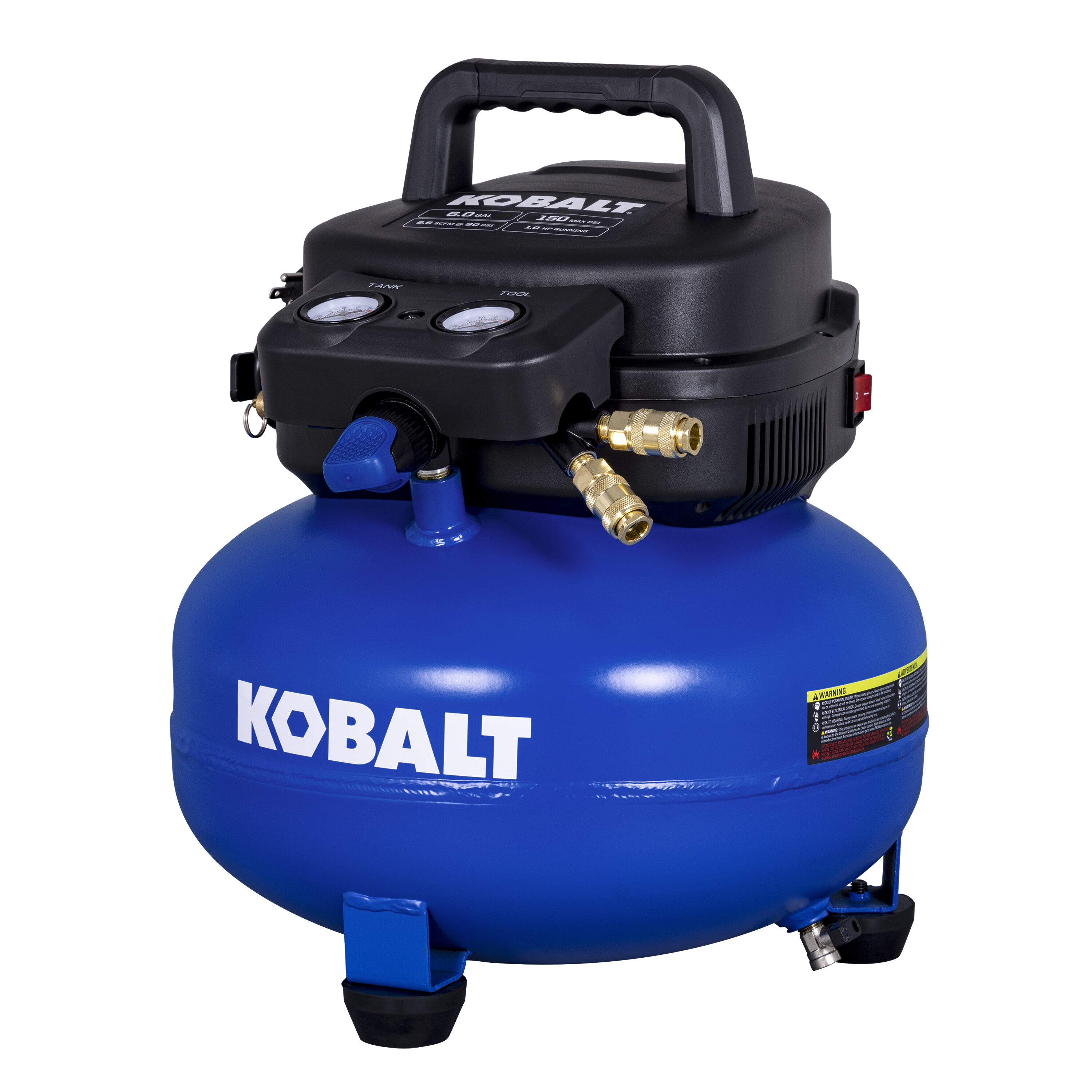 Compresor de aire portátil Kobalt de 6 galones y 150 PSI con accesorios incluidos - 02106410A