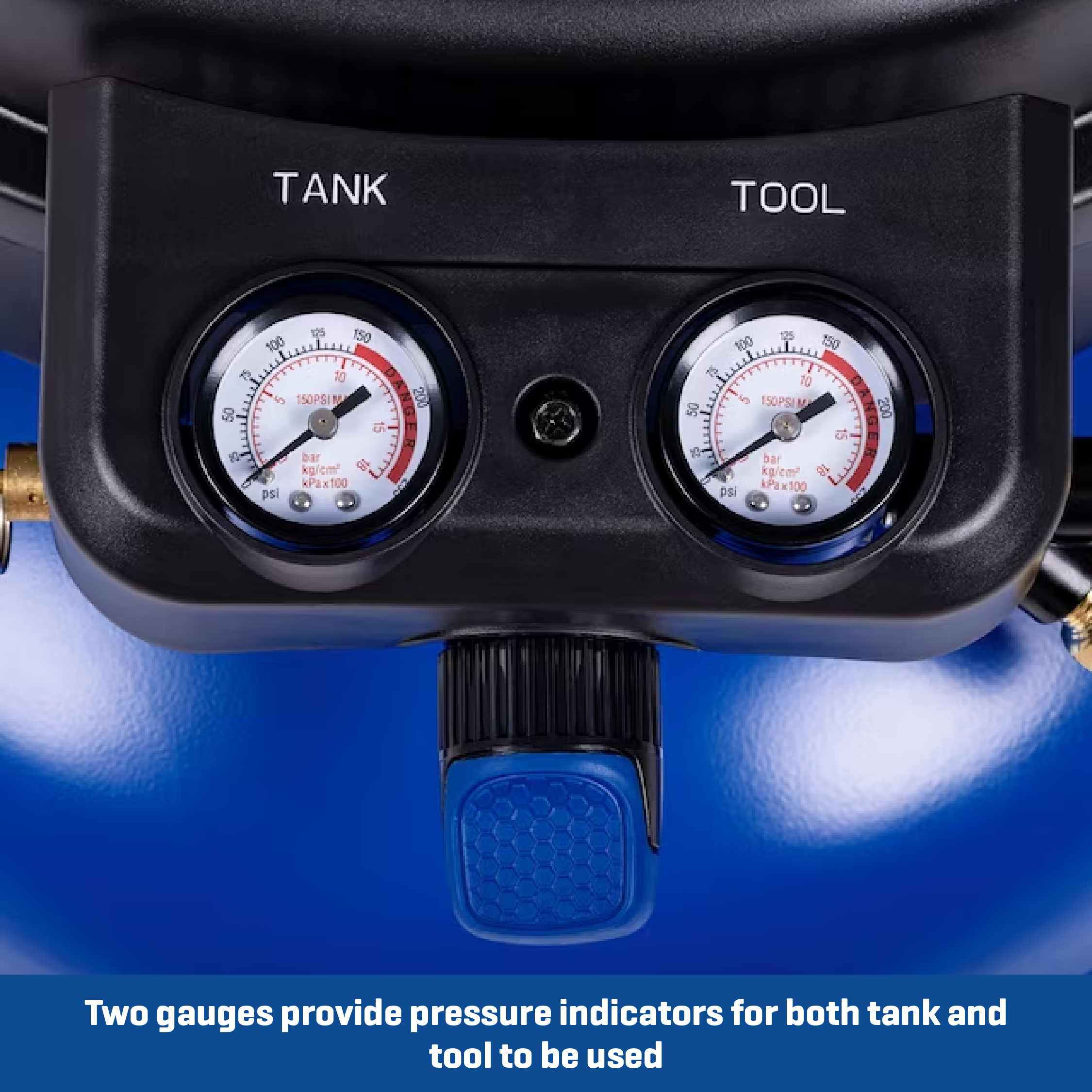 Compresor de aire portátil Kobalt de 6 galones y 150 PSI con accesorios incluidos - 02106410A