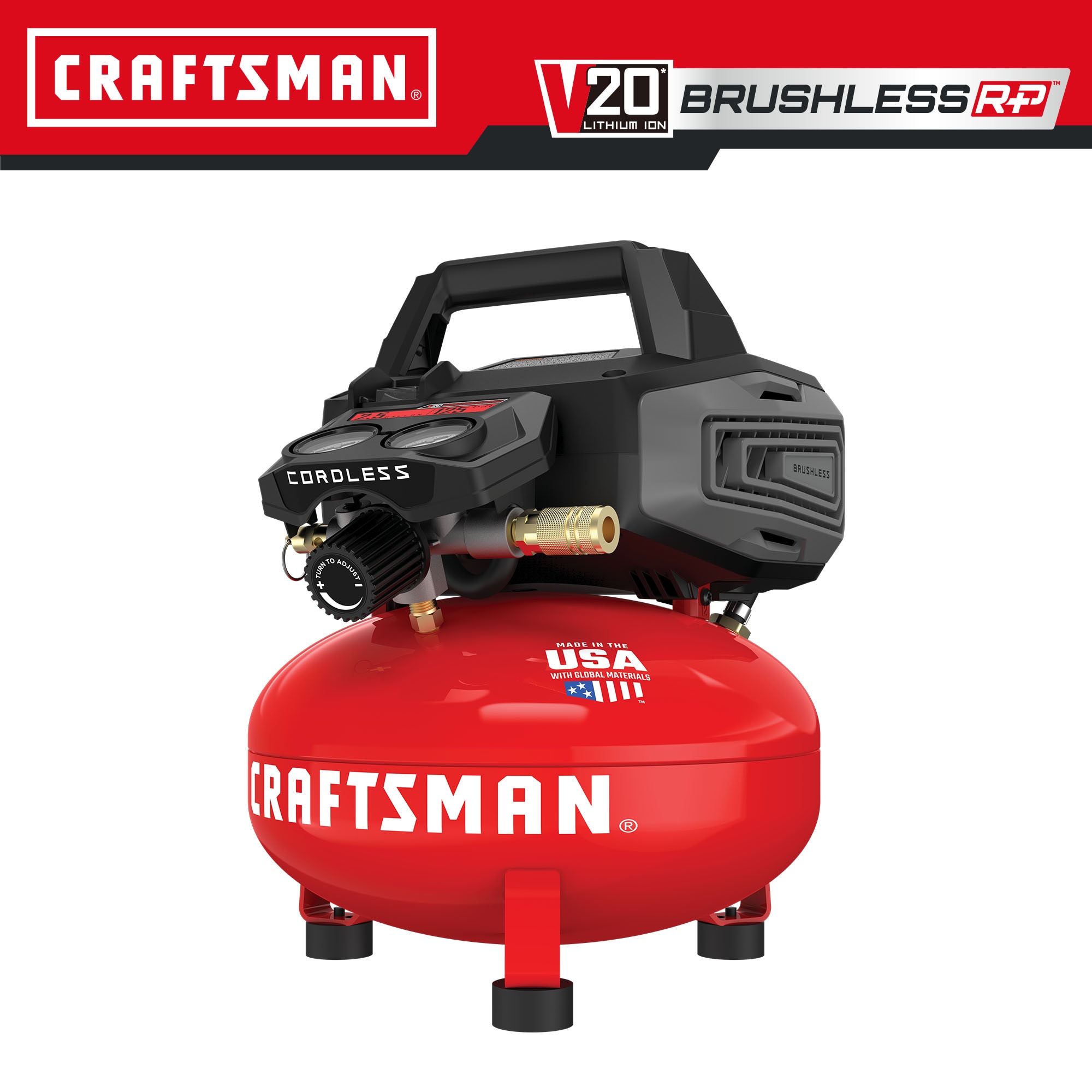 ARTESANO ARTESANO V20 RP Compresor de aire portátil sin cable de 2.5 galones y 125 PSI tipo panqueque - CMCC2520B
