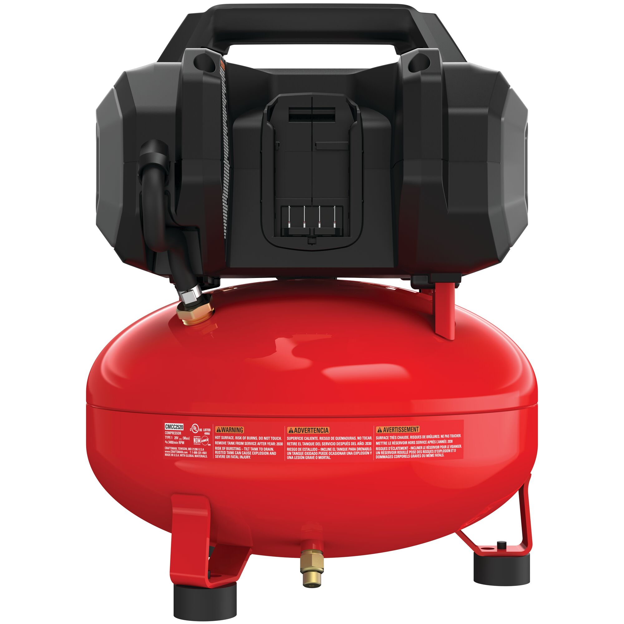 ARTESANO ARTESANO V20 RP Compresor de aire portátil sin cable de 2.5 galones y 125 PSI tipo panqueque - CMCC2520B
