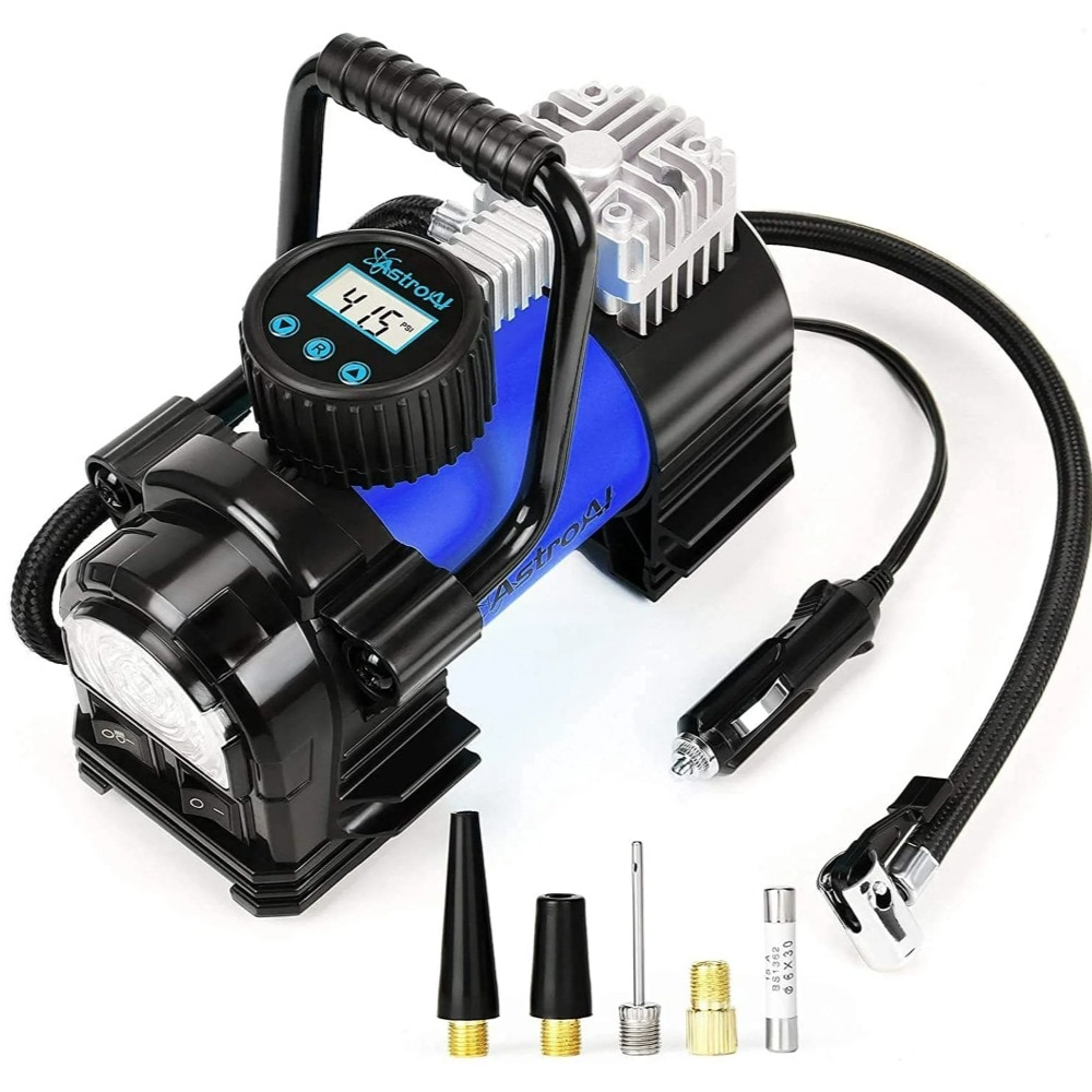 AstroAI Compresor de Aire Portátil Eléctrico tipo Panqueque de 1.5 Galones y 150 PSI con Accesorios Incluidos - ASIAC300BL