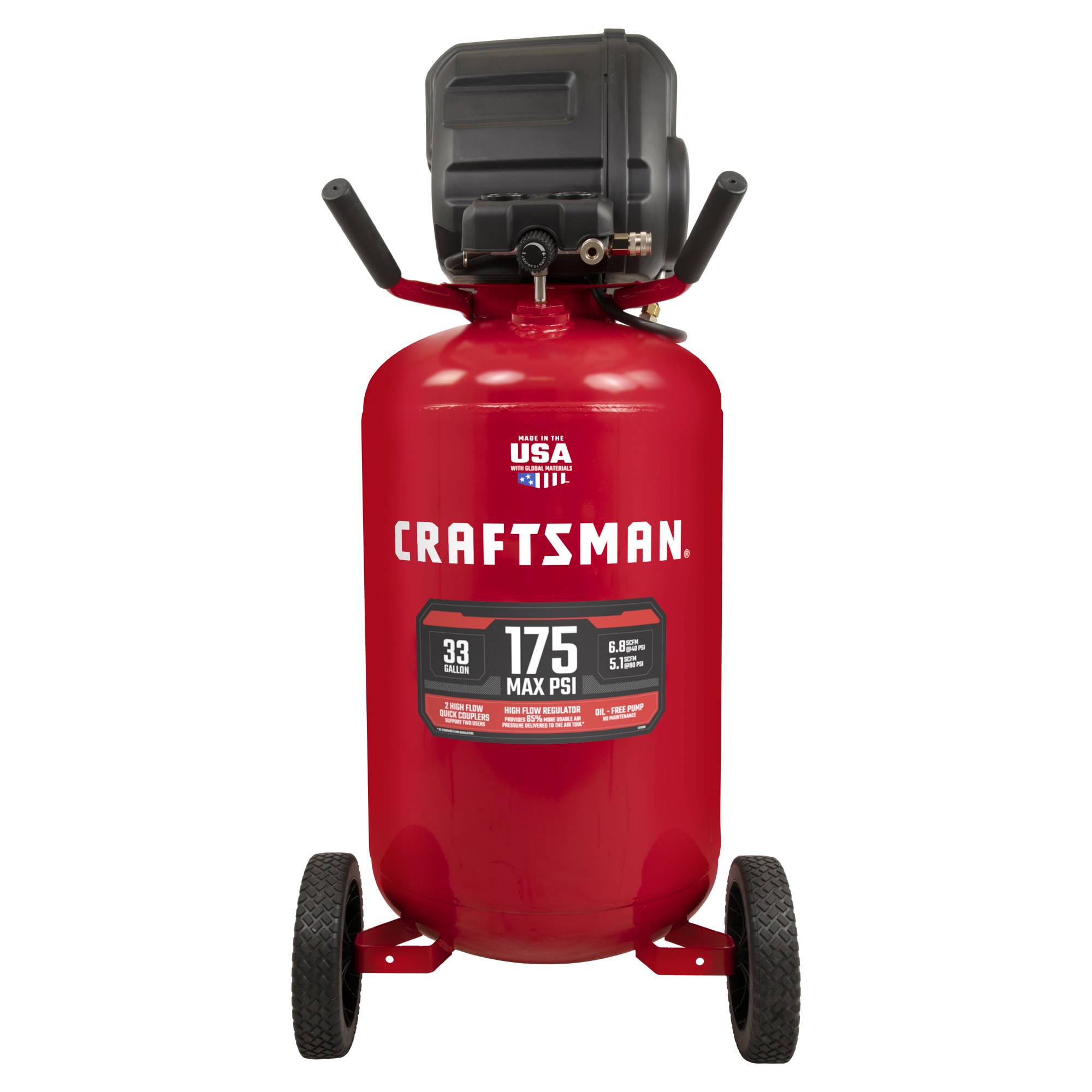CRAFTSMAN Compresor de aire eléctrico vertical portátil de 33 galones y 175 PSI - CMXECXM331
