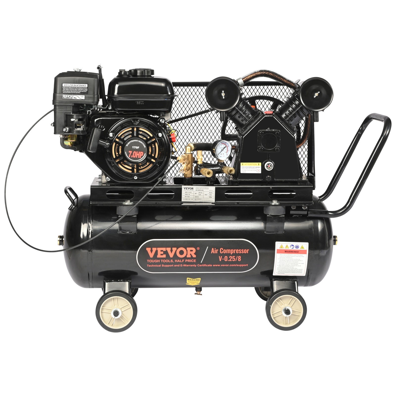 VEVOR VEVOR Compresor de aire vertical portátil de gas de 13.2 galones y 115 PSI con accesorios incluidos - QYKYJ10JL000XAYWDV0