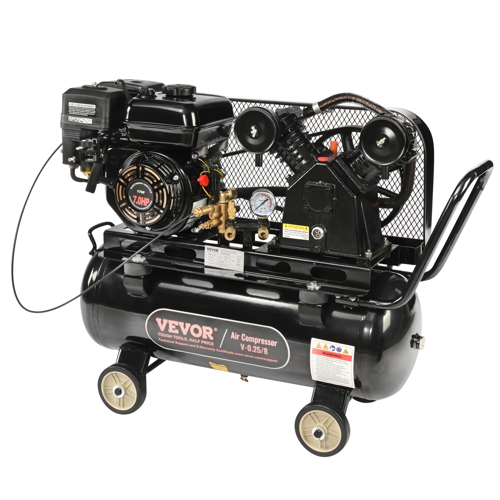 VEVOR VEVOR Compresor de aire vertical portátil de gas de 13.2 galones y 115 PSI con accesorios incluidos - QYKYJ10JL000XAYWDV0