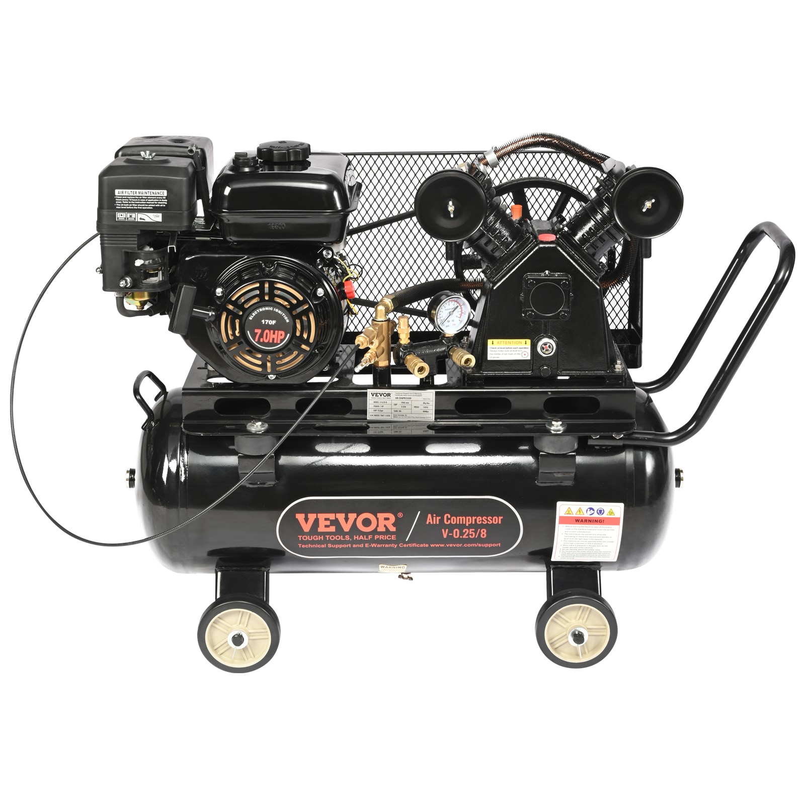 VEVOR VEVOR Compresor de aire vertical portátil de gas de 13.2 galones y 115 PSI con accesorios incluidos - QYKYJ10JL000XAYWDV0
