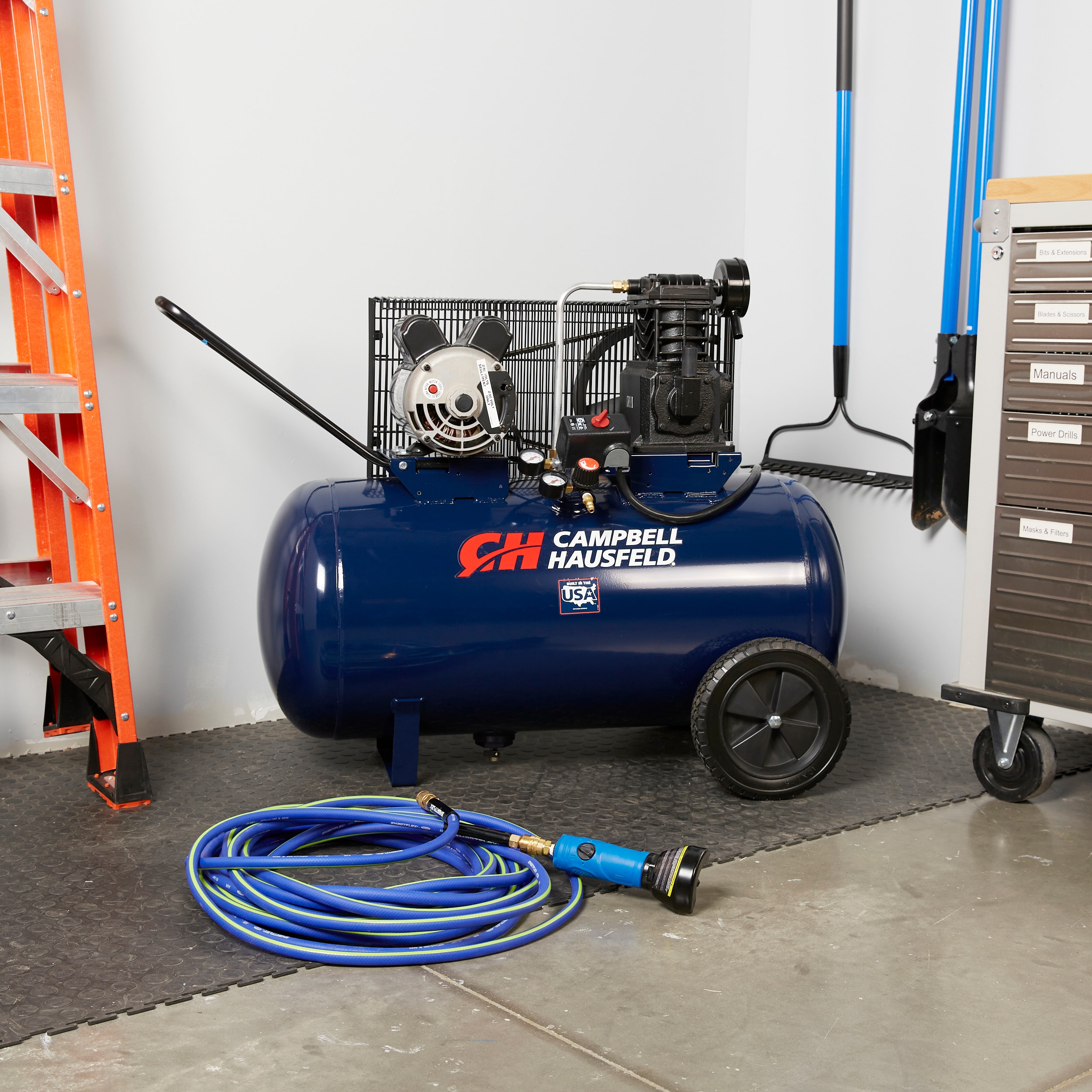 Campbell Hausfeld Compresor de Aire Eléctrico Portátil de 30 Galones y 135 PSI Horizontal - VT6271