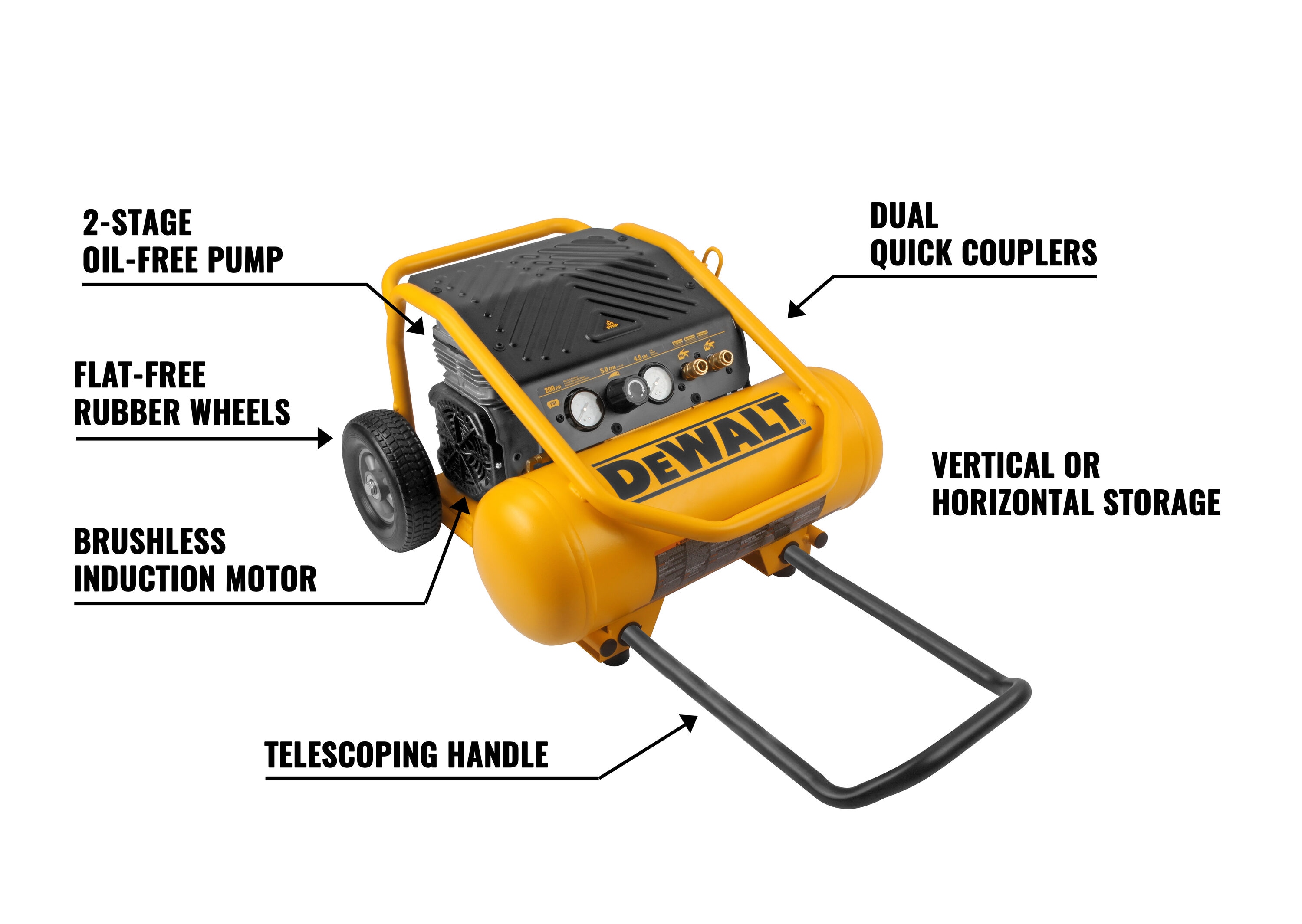 DEWALT DEWALT XTREME Compresor de aire portátil de 4.5 galones y 200 PSI - DXCMS20045US