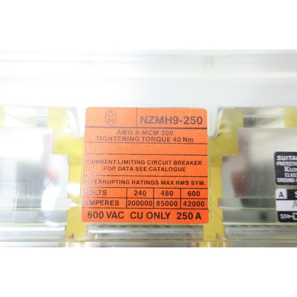 Moeller W/ 200A TRIP 3P 250A AMP 600V-AC MOLDED CASE CIRCUIT BREAKER - NZMH9-250/ZM9A-200-2000-NA