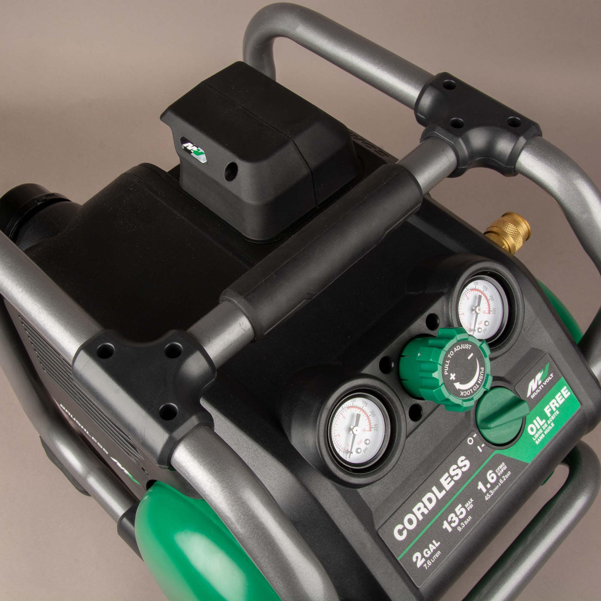 Metabo HPT Compresor de aire eléctrico y sin cable portátil de 2 galones y 135 PSI con diseño tipo Hot Dog - EC36DAQ4M