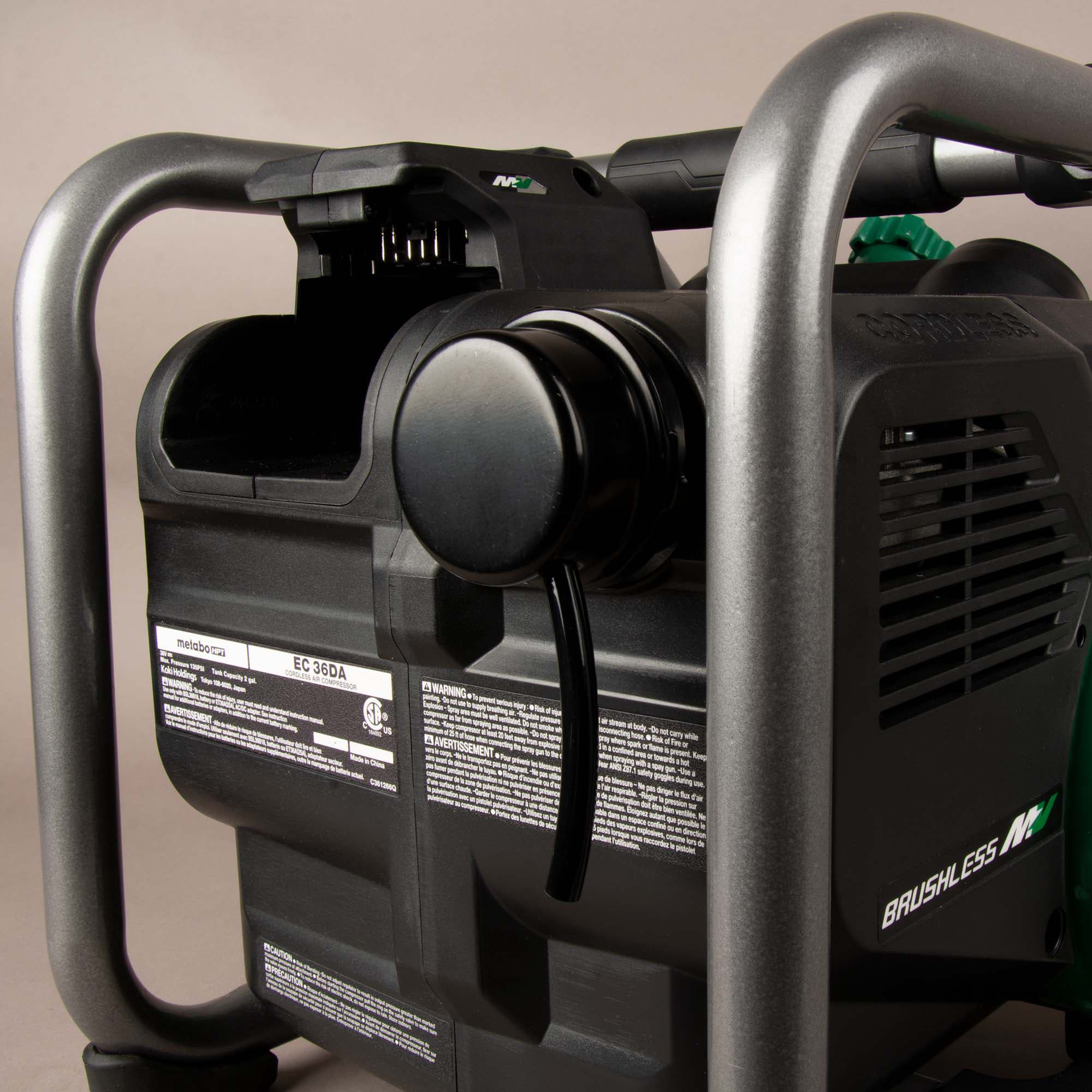 Metabo HPT Compresor de aire eléctrico y sin cable portátil de 2 galones y 135 PSI con diseño tipo Hot Dog - EC36DAQ4M