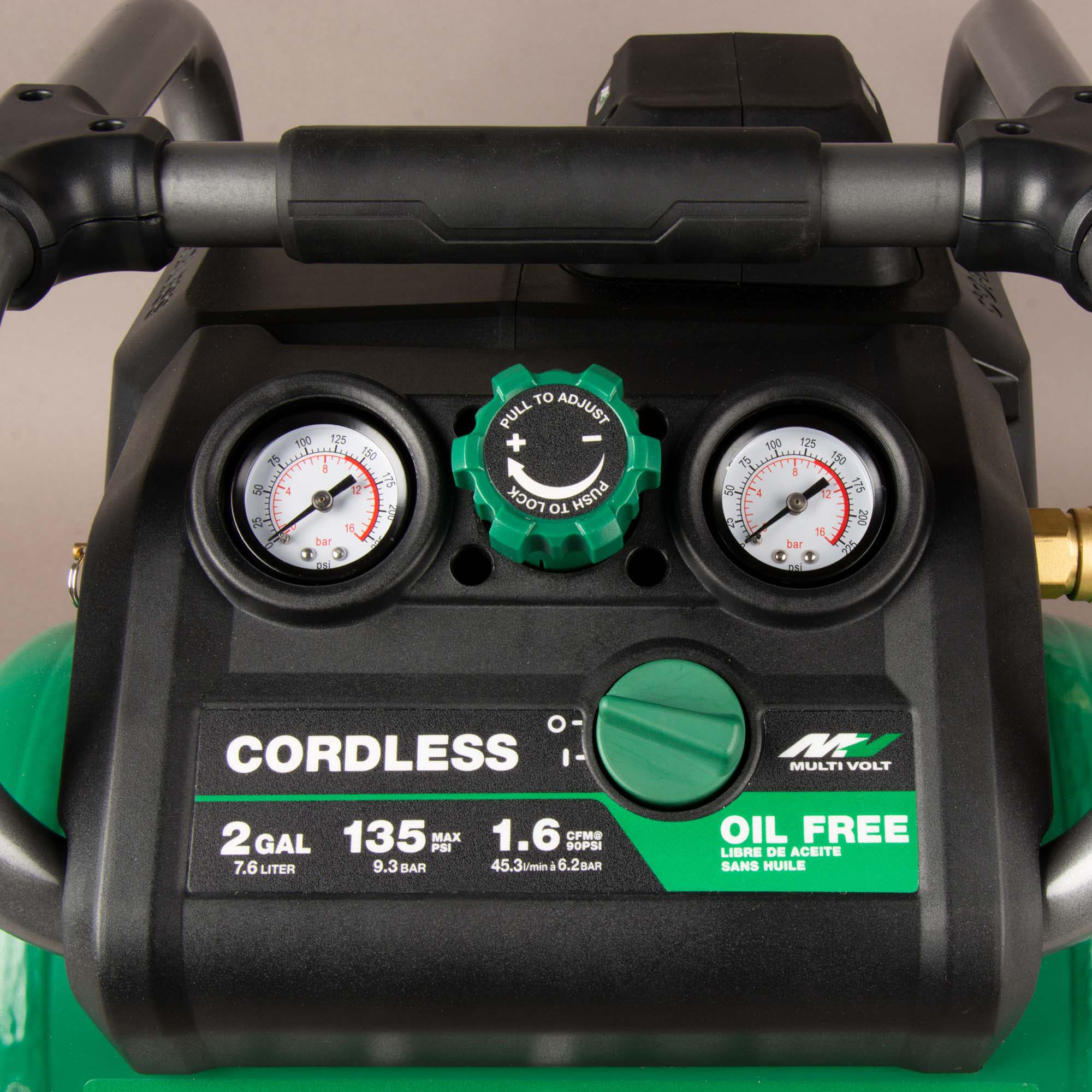 Metabo HPT Compresor de aire eléctrico y sin cable portátil de 2 galones y 135 PSI con diseño tipo Hot Dog - EC36DAQ4M