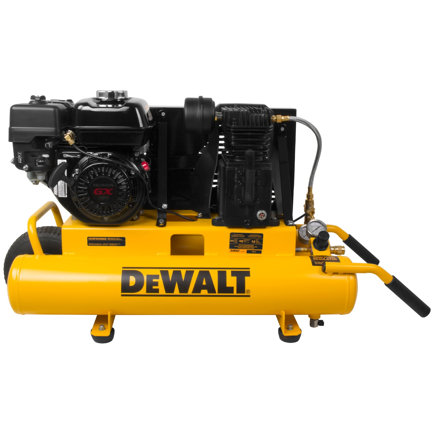 DEWALT Compresor de aire portátil de gasolina de 8 galones y 150 PSI tipo perro caliente - DXCMTB5590856