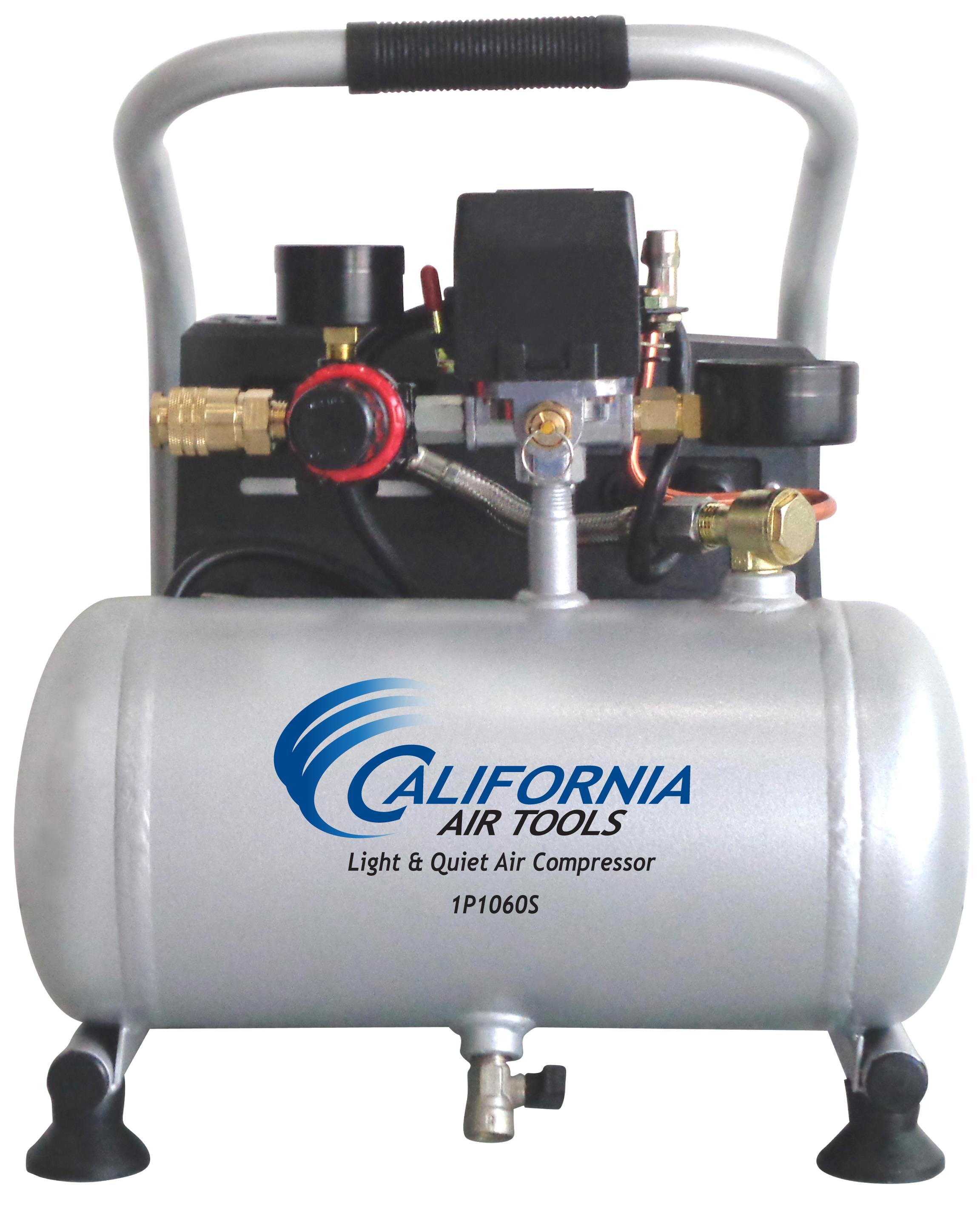 Herramientas de Aire de California Herramientas de Aire de California Compresor de Aire Horizontal Portátil Eléctrico Ligero y Silencioso de 1 Galón a 120 PSI - CAT-1P1060S
