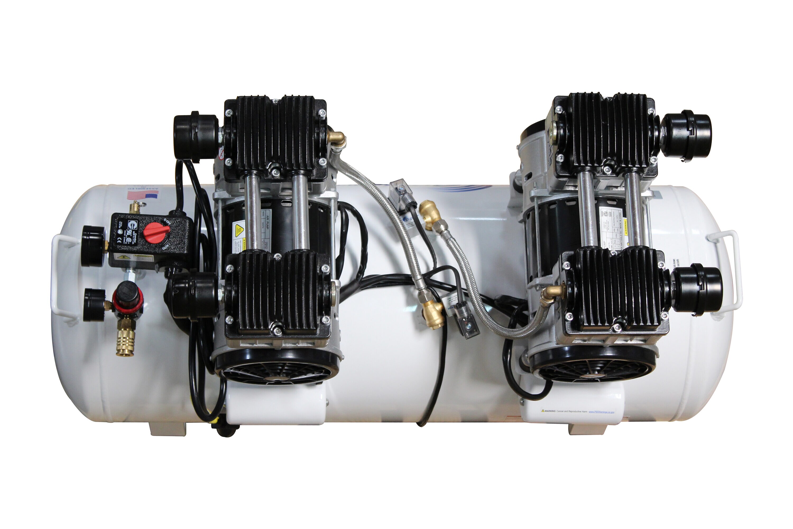 Herramientas de aire de California Herramientas de aire de California Compresor de aire eléctrico portátil de 20 galones y 125 PSI con forma de perro caliente con accesorios incluidos - 20040CAD