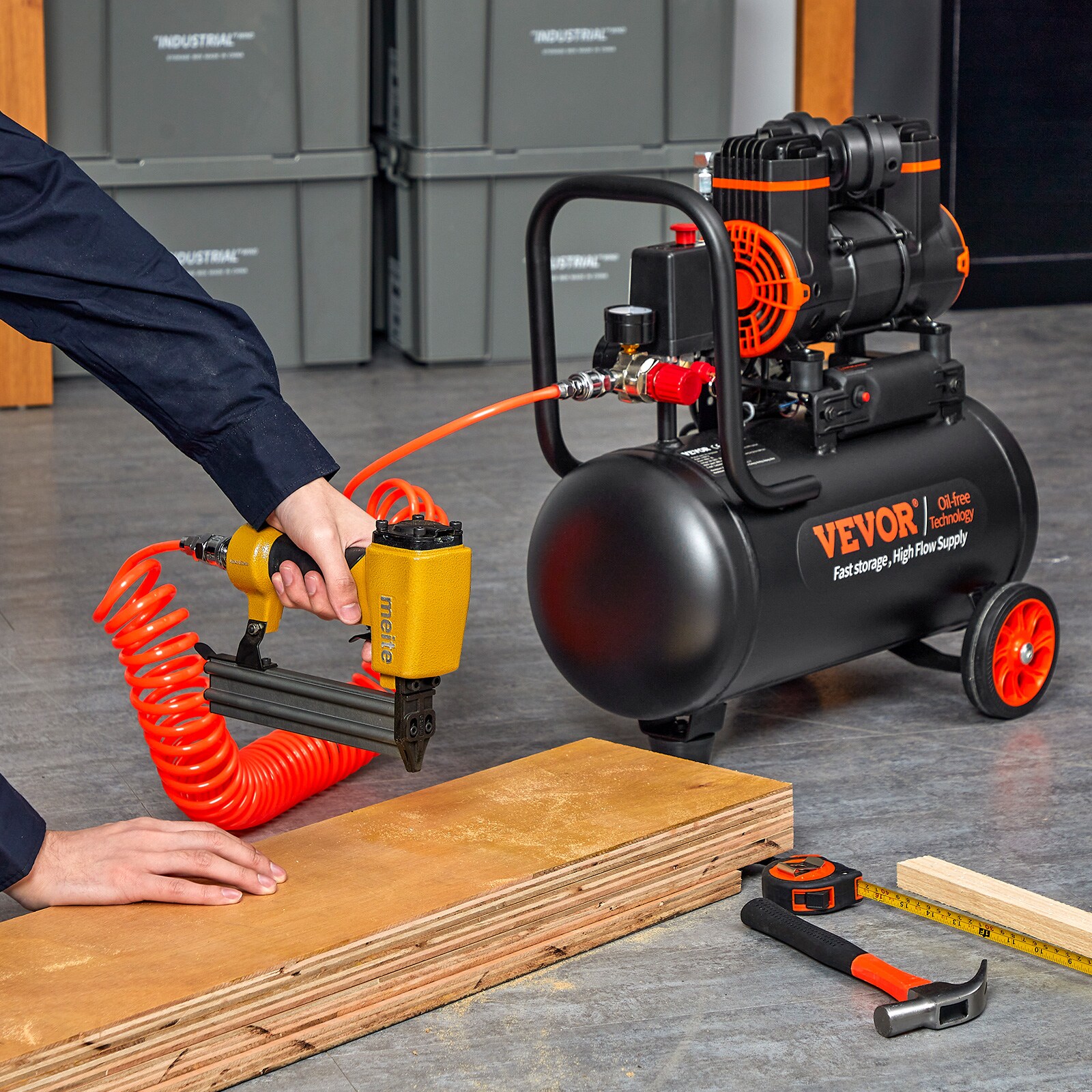 VEVOR VEVOR Compresor de aire vertical portátil de gas de 6.3 galones y 115 PSI con accesorios incluidos - WS18L900W110V5F9DV1