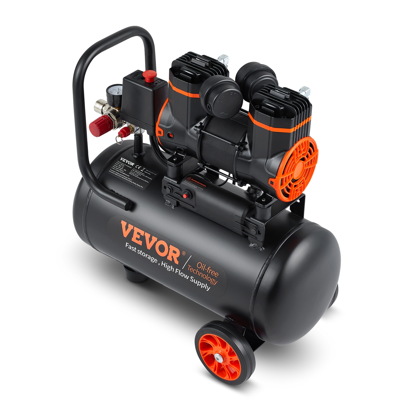 VEVOR VEVOR Compresor de aire vertical portátil de gas de 6.3 galones y 115 PSI con accesorios incluidos - WS18L900W110V5F9DV1