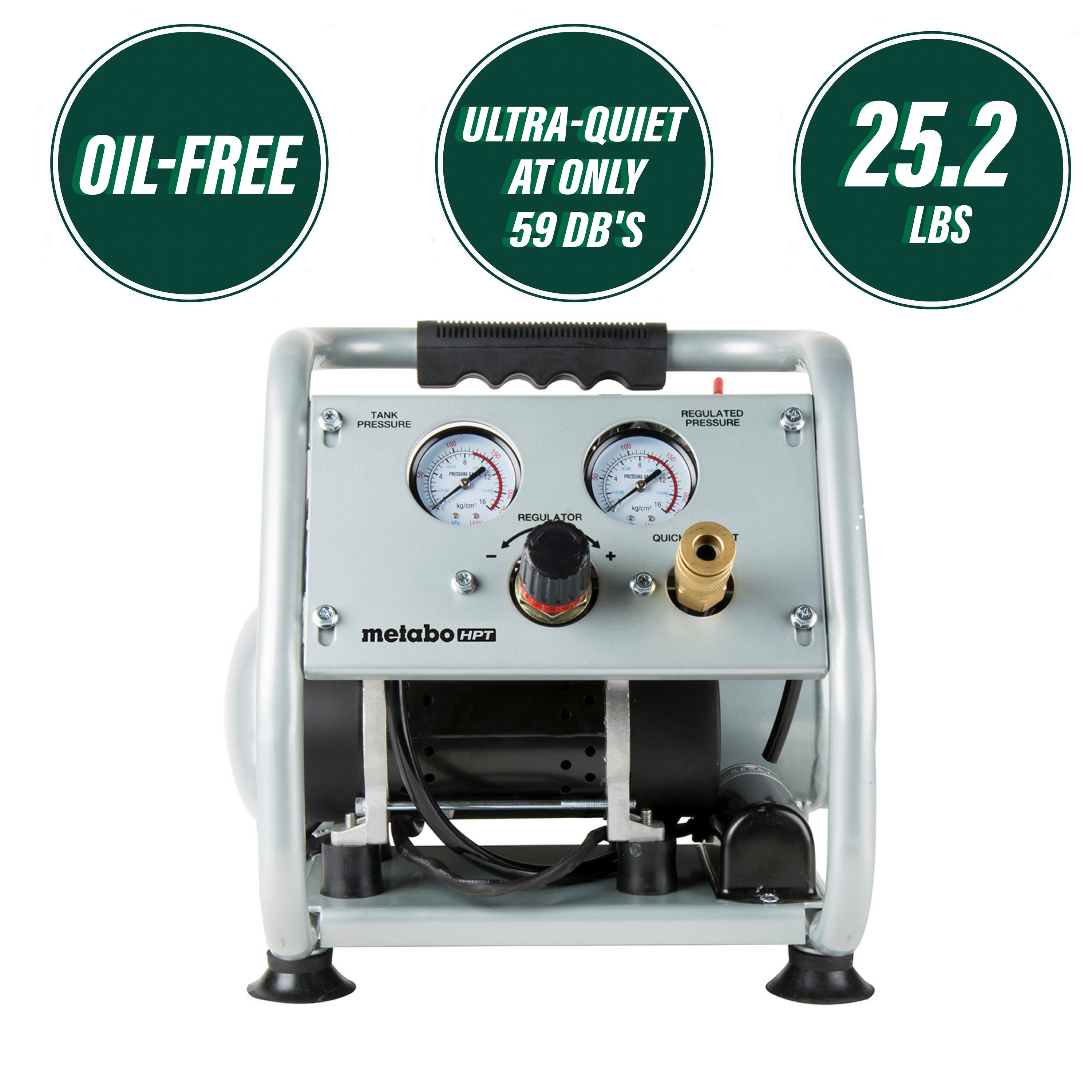 Metabo HPT Compresor de aire horizontal eléctrico portátil de 1 galón con 125 PSI - EC28MM