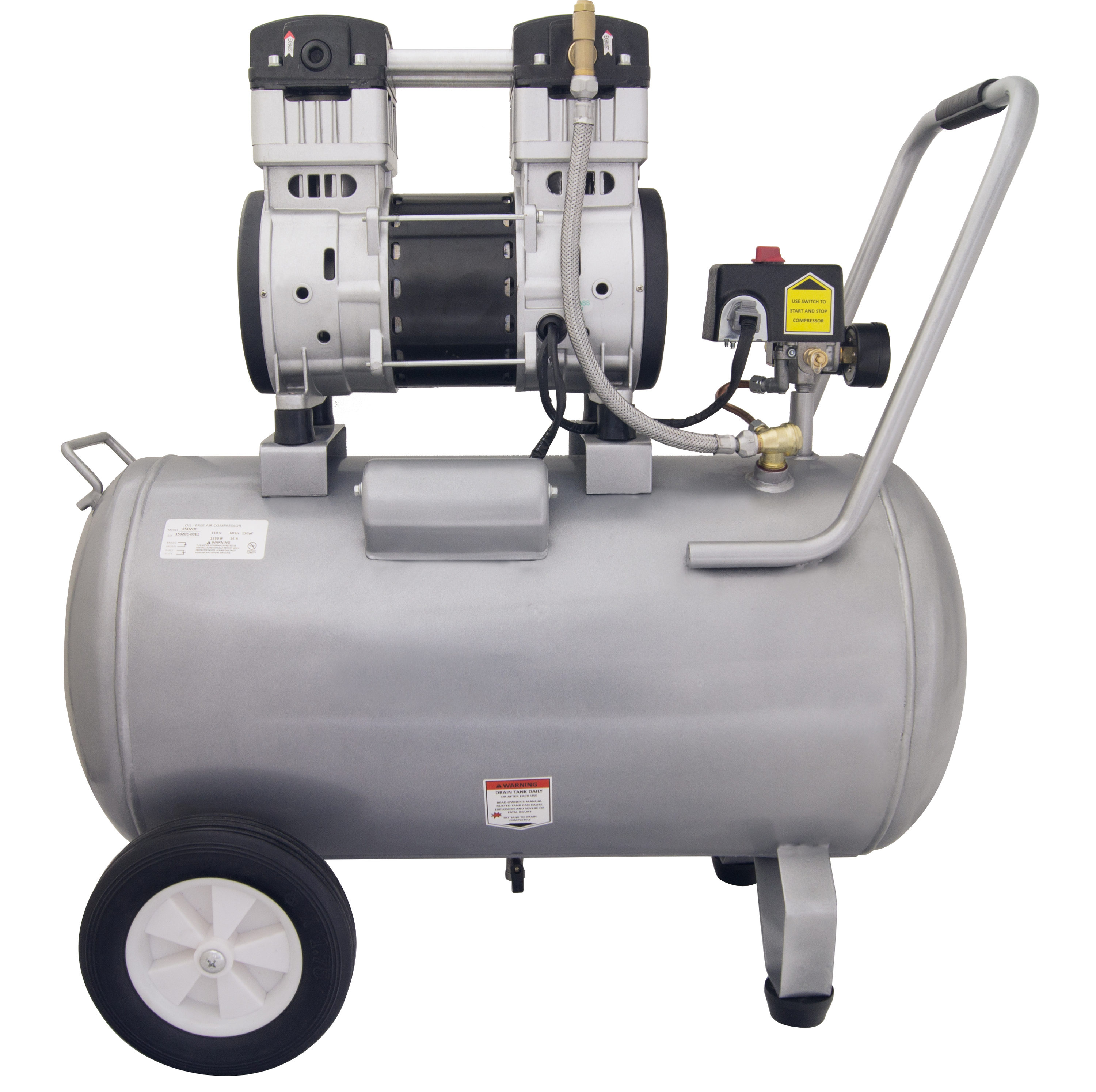 Herramientas de aire de California Herramientas de aire de California Compresor de aire horizontal portátil eléctrico de 15 galones y 125 PSI - CAT-15020C