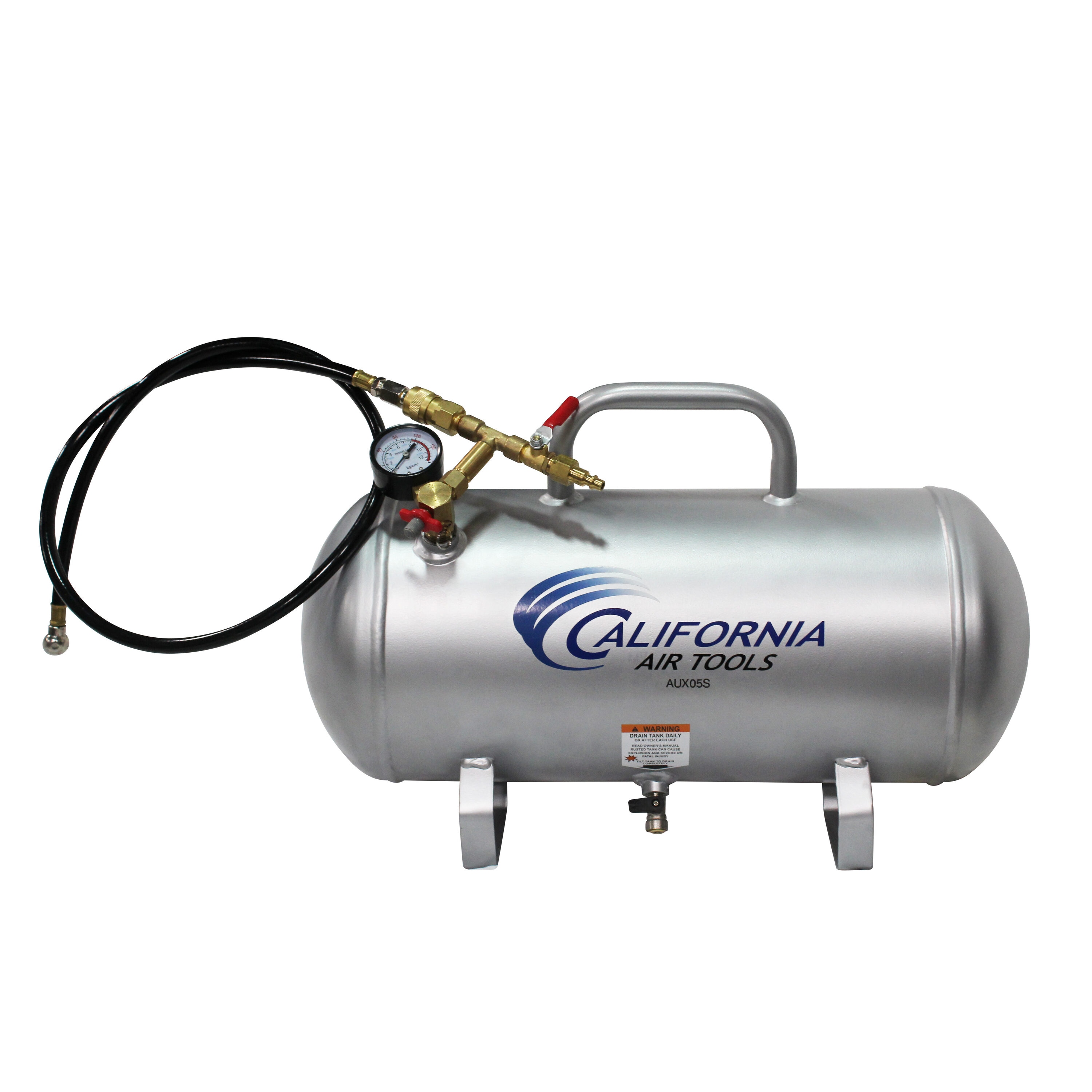 Herramientas de aire de California Herramientas de aire de California 5 galones Compresor de aire portátil eléctrico inalámbrico estilo Pata de Perro de 125 PSI - AUX05S