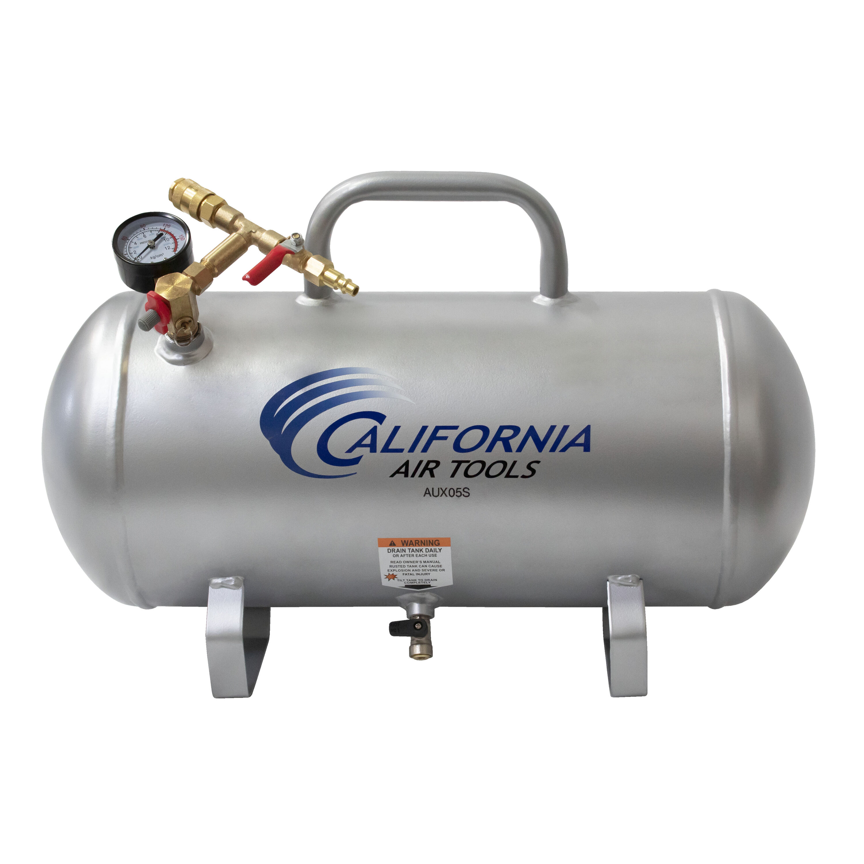 Herramientas de aire de California Herramientas de aire de California 5 galones Compresor de aire portátil eléctrico inalámbrico estilo Pata de Perro de 125 PSI - AUX05S