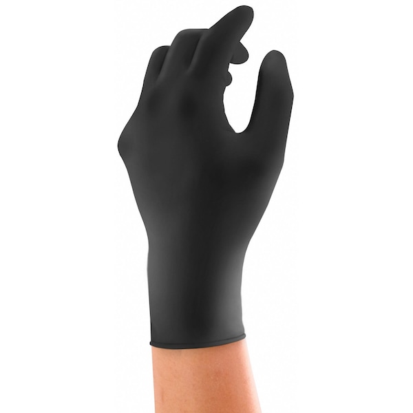 Guantes de exploración de nitrilo Ansell Microflex Onyx, puntas de los dedos texturizadas, 3.5 mil, sin talco, XL, negro, paquete de 100 - N644.