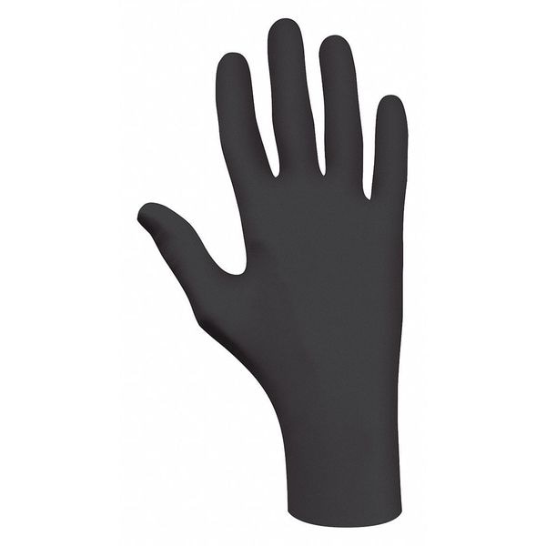 Showa 6112PF, Guantes Desechables Biodegradables, Palma de 3.9 mil, Nitrilo, Sin Polvo, Talla M, Paquete de 100, Negro - 6112PFM