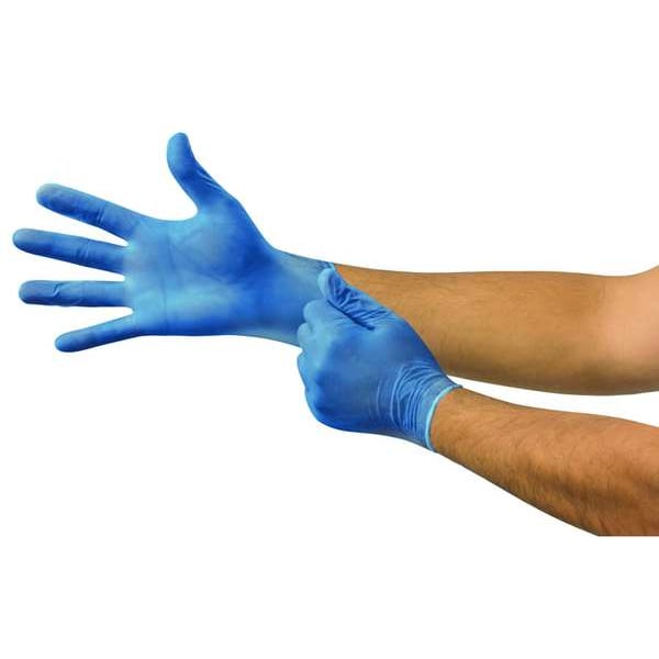 Ansell V29, Guantes Desechables, 2.8 mil de Palma, Vinil, sin Talco, L (9), 100 piezas, Azul - V29