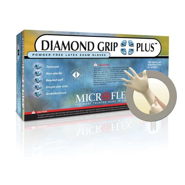 Ansell DGP-350, Guantes de Examen, 5.1 mil de Palma, Látex, Sin Polvo, XS (6), 100 piezas, Beige - DGP-350-XS