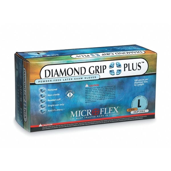 Ansell DGP-350, Guantes de Examen, 5.1 mil de Palma, Látex, Sin Polvo, XS (6), 100 piezas, Beige - DGP-350-XS