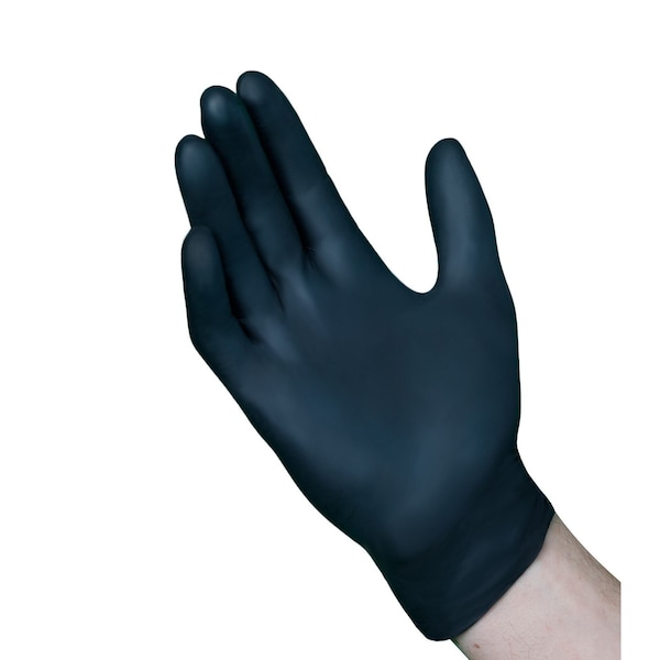 Guante de examen Vguard A16A3, 4.5 mil Palm, Nitrilo, Sin Polvo, Tamaño Mediano, 1000 piezas, Negro - A16A32