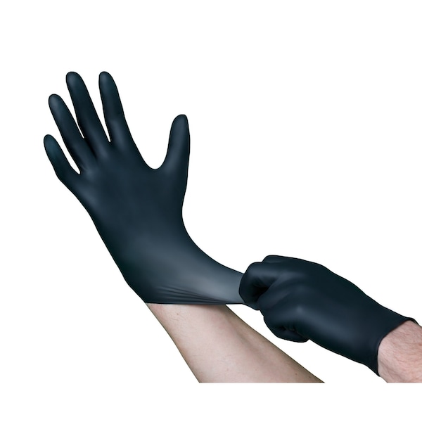 Guante de examen Vguard A16A3, 4.5 mil Palm, Nitrilo, Sin Polvo, Tamaño Mediano, 1000 piezas, Negro - A16A32