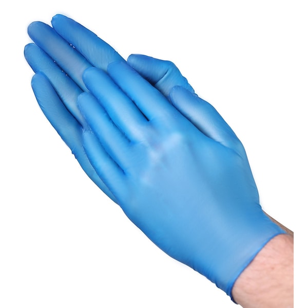Guante Industrial Vguard A23A2, con palma de 2.8 mil, de vinilo, sin polvo, tamaño extra grande, paquete de 1000, color azul - A23A24