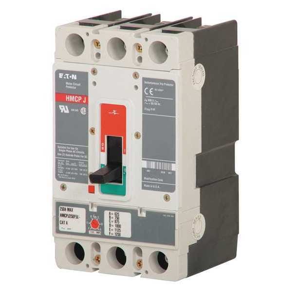 Eaton Molded Case Circuit Breaker, HMCP Series, 250A, 3 Pole, 600V AC, 65kA at 600V AC - HMCPJ250W5L
