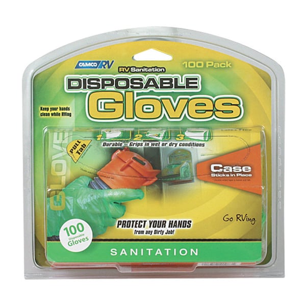 Guantes desechables Camco, tamaño único, paquete de 100 unidades, verde - 40285