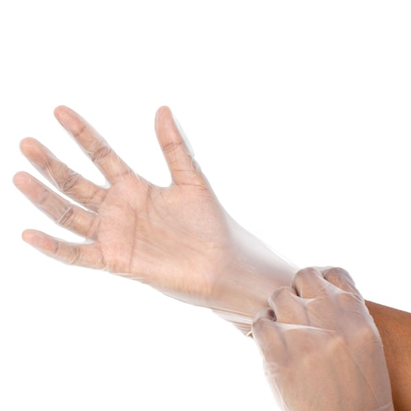 Guantes desechables de vinilo Kleen Chef, vinilo, sin polvo, L, paquete de 100, transparente - KC-MS-L-FHVG-1CL-Z