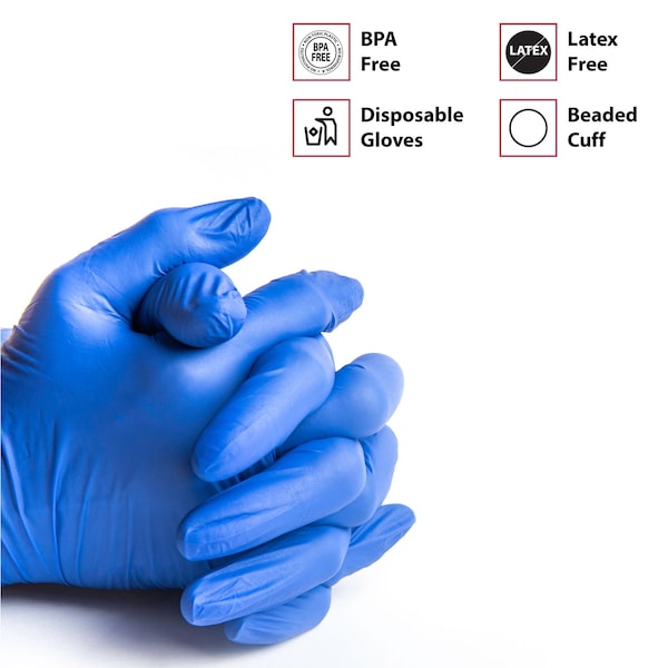 Guantes desechables de nitrilo Kleen Chef, nitrilo, sin polvo, XL, paquete de 100, azules - KC-MS-XL-DNG-1BL-Z