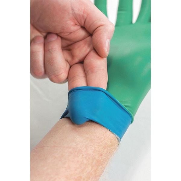 Ansell 93-360, Guantes desechables resistentes a químicos para sala limpia, 7.87 mil en la palma, de Nitrilo, sin polvo, Talla L - 93-360