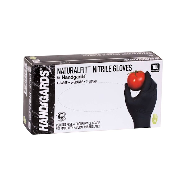 Protección NaturalHand, Guantes Desechables de Nitrilo, Nitrilo, Sin Polvo, XL, Paquete de 1000, Negro - 304340374