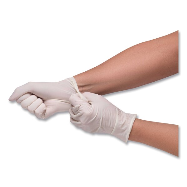 Guantes desechables de vinilo Sempercare Syn-Stretch, 5 mil, palma de vinilo, sin polvo, L, paquete de 1000, color crema - SCVNP104.