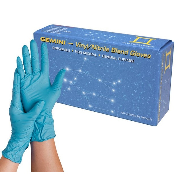 Guantes desechables de mezcla de nitrilo/vinilo Sirius Protective Products, 5 mil de grosor en la palma, mezcla de nitrilo y vinilo, sí, XL, 1000 piezas, azules - VN3-5.5-MR.
