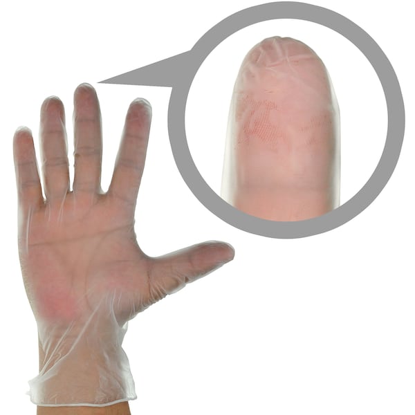 Guantes desechables de vinil Dealmed, vinil, sin polvo, XL, paquete de 1000, transparente - 787290