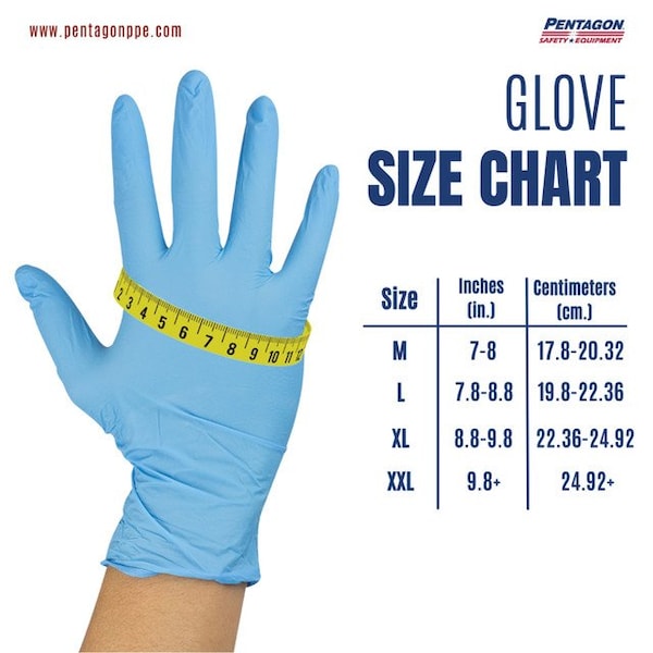Guantes Desechables de Nitrilo Científico Factor X, 4 mil de grosor en la palma, nitrilo, sí, tamaño (XL), paquete de 100, color azul - N2S-E-4