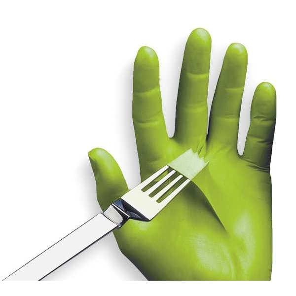Guantes desechables Showa 9500PF, 5.0 mil de grosor en la palma, de nitrilo, sin polvo, talla M, paquete de 50, verde - 9500PFM.