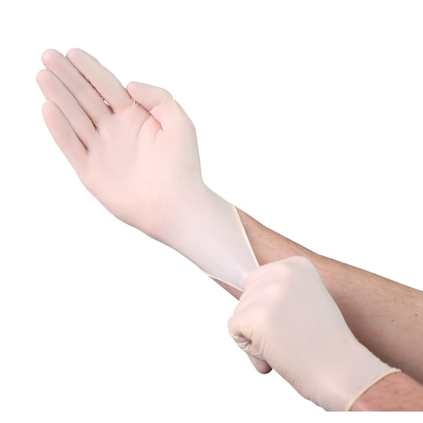 Vguard A21A5, Guante de examen, 4.3 mil Palm, Vinilo, Libre de polvo, Grande, 1000 PK, Crema - A21A53