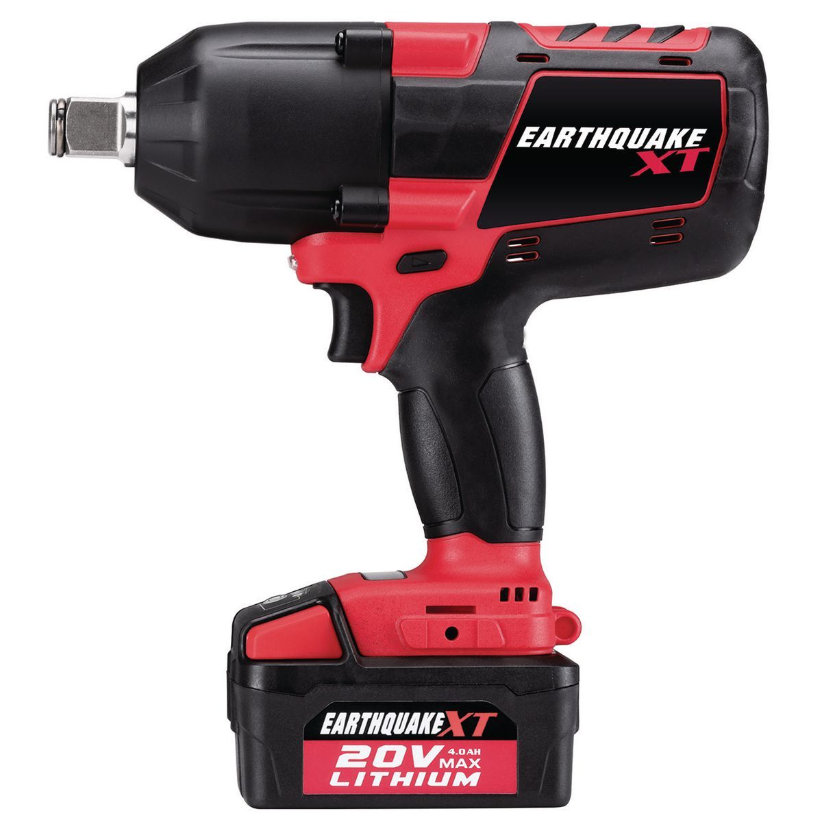 Earthquake Xt 20V Llave de Impacto Inalámbrica de 3/4 de pulgada con Torque Extremo, Kit con Batería de 4.0 Ah, Cargador Rápido y Estuche - 64350
