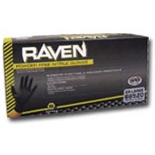 Guantes desechables de nitrilo Sas Safety Raven, 6 mil de grosor en la palma, nitrilo, sin polvo, talla 2XL, color negro - SAS66520.