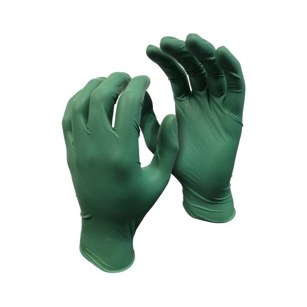 Guantes desechables de nitrilo Watson Gloves Green Monkey, 4 mil de grosor en la palma, nitrilo biodegradable, sin polvo, talla XXL, paquete de 50 - 5559PF-XXL.